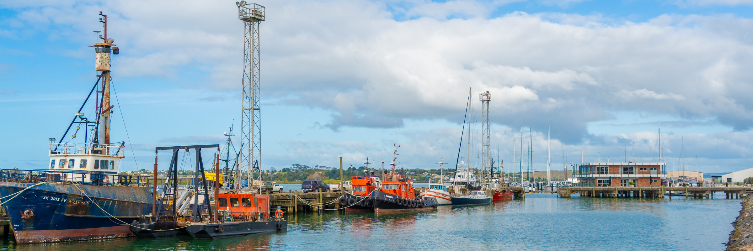 The Port Nikau Commercial wharf with Restaurant in the background