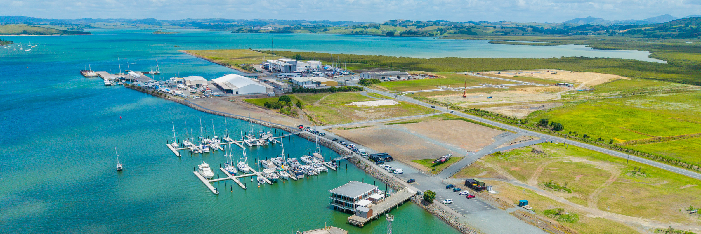 Aerial view of the entirety of Port Nikau