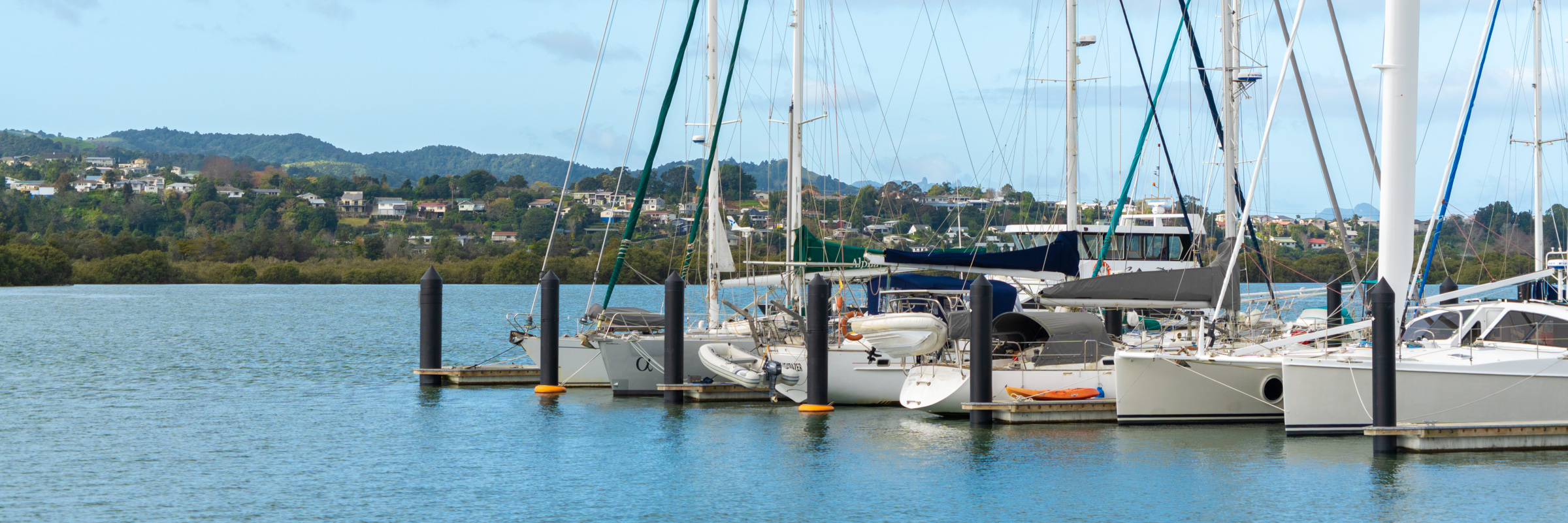 Yachts and boats docked at Port Nikau Marina in Whangarei