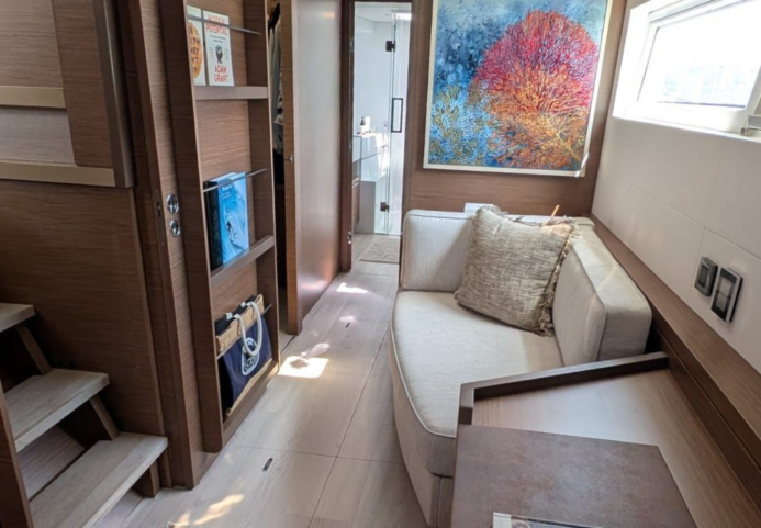 interior of the nuku catamaran at Port Nikau Whangārei New Zealand