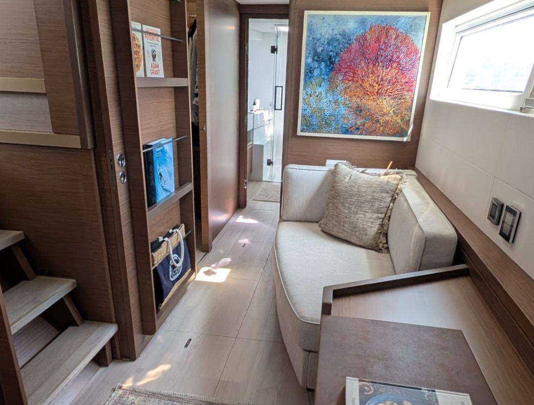 interior of the nuku catamaran at Port Nikau Whangārei New Zealand